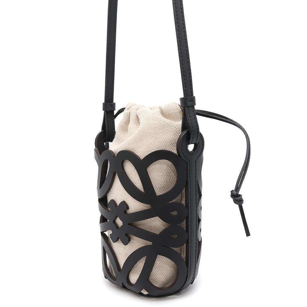 Loewe Bag Pocket Cutout Shoulder Anagram Black